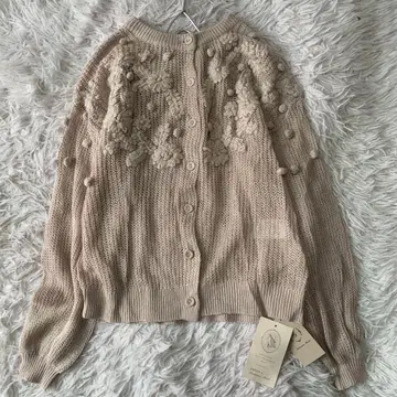 KAZUMI Samansa 린넨 꽃무늬 자수 2way 니트 가디건