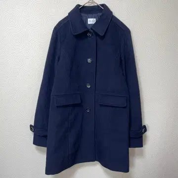 엘리 네이비 울 혼방 피코트 캐주얼 심플 38M