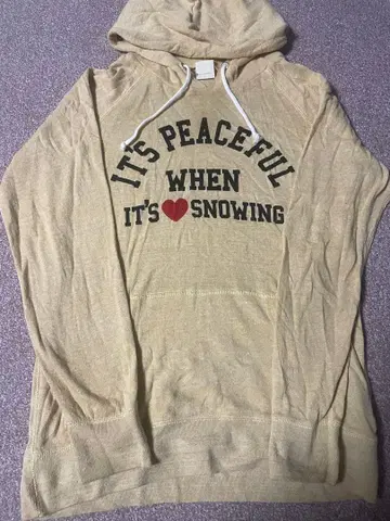 구제 의류 베이지 후드 부착 후드티