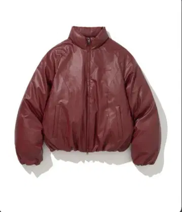 NOT4NERD/빨간색 가죽 Puffer 자켓