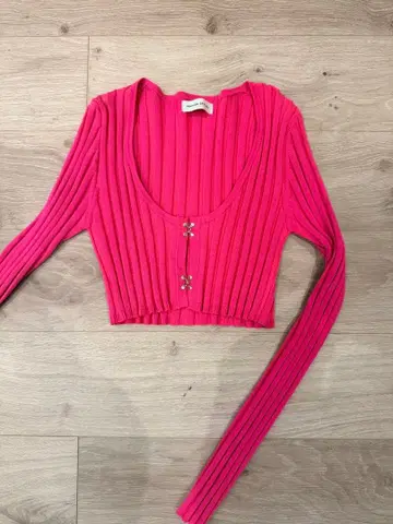 MAISON SPECIAL 핑크 크롭 가디건