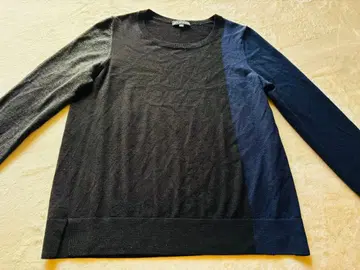 theory 띠어리 블랙 x 네이비 x 그레이 바이컬러 니트/스웨터