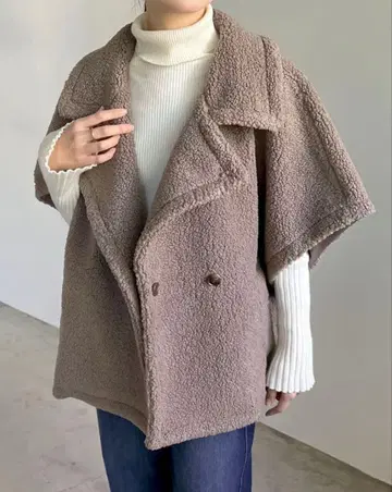 Re:EDIT 테디 보아 판초 자켓 여성용 모카 M 사이즈