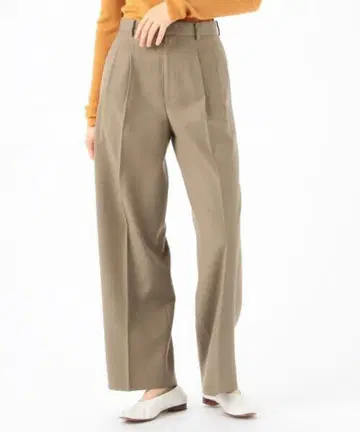 GALERIE VIE 갤러리 바이 울 사키소니 턱 팬츠 32