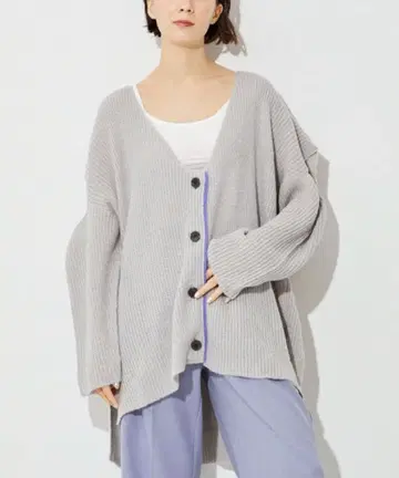 CITY TOKYO 숄더 슬릿 루즈 니트 가디건