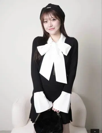 프론트 ZIP 니트 플리츠 원피스 lip service 립 서비스