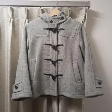 그레이 더플 코트 울 혼방