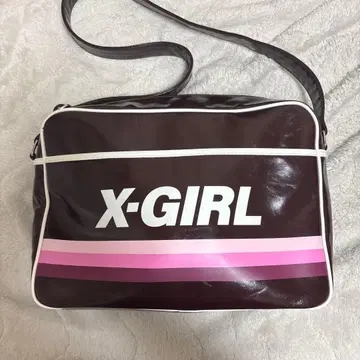 X-girl 에나멜 숄더백 브라운