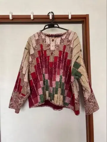 패치워크 블루종 자켓 구제 의류 레트로 해외 핸드메이드