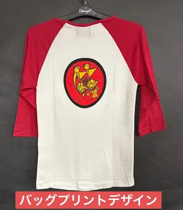 레어 ROUAGE 2000년제 레드 화이트 색상 7부 셔츠 일본제