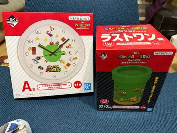 제일복권 슈퍼 마리오 벽걸이 시계 토관 저금통 라스트 원 세트