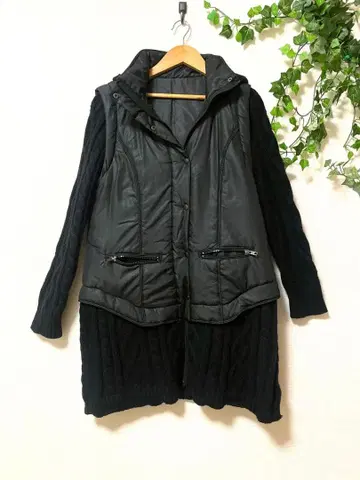 후드 부착 블랙 도킹 자켓