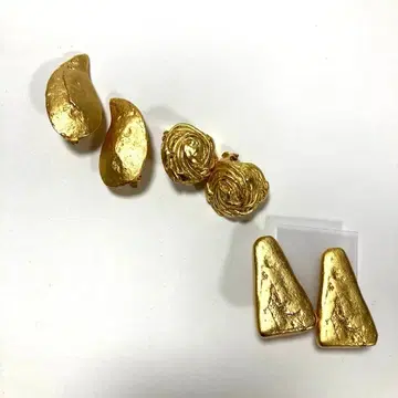 골드 잎과 장미 디자인 귀찌 3세트 Ton Pascal