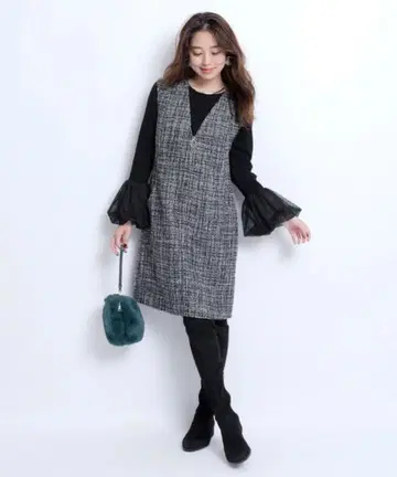 저스길리티 링 지퍼 점프 수트 블랙 믹스