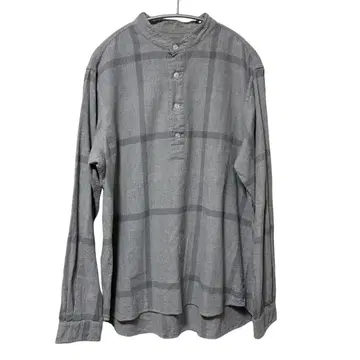N-586 스티븐 알란 풀오버 체크 플란넬 셔츠 L 그레이