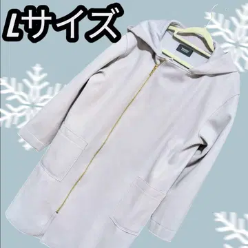 후드 부착 라이트 그레이 L 사이즈 체스터 코트