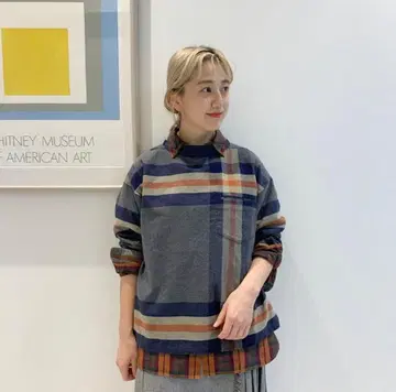 빅 타탄 하이넥 셔츠 <BEAMS BOY>