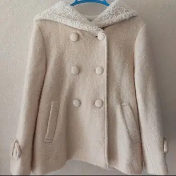 여성용 보아 후드 부착 코트 울 아우터 시네마 클럽 L