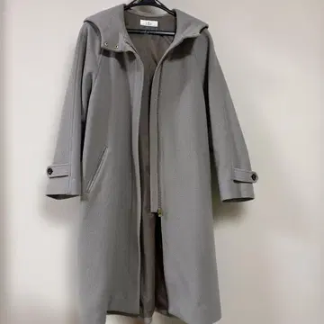 ilc 후드 부착 그레이지 롱 코트 비슈