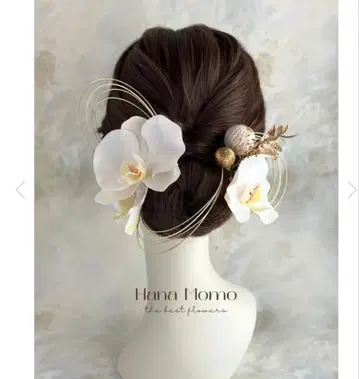 Hana Momo 화이트 팔레놉시스 머리 장식