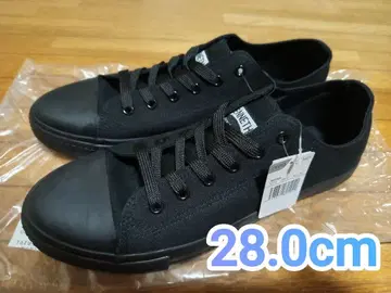 택 포함 미사용 새상품 스니커즈 올 블랙 블랙 컨버스풍 28.0cm
