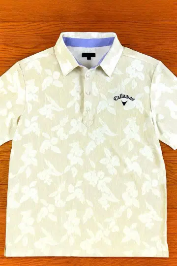 Callaway 꽃무늬 피케 셔츠 화이트