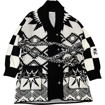 ETRO 기하학 패턴 올 패턴 가운 가디건 코트