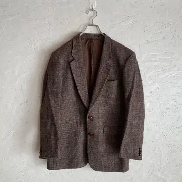 구제 Vintage [ Harris Tweed ] 호두 버튼 트위드 자켓