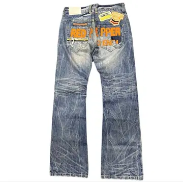 RED PEPPER 와펜 Y2K 플레어 데님 W30