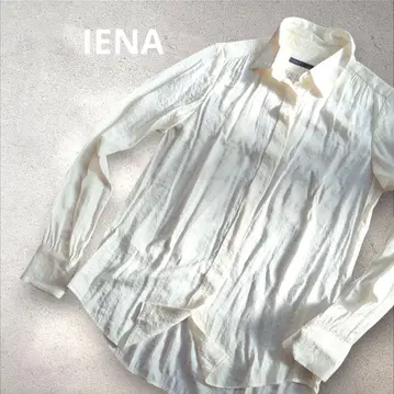IENA 이에나 새틴 긴팔 블라우스 히요쿠 버튼 크림 주름 가공 셔츠
