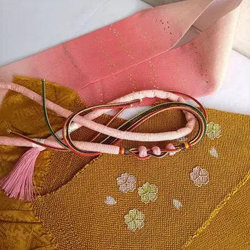 새상품 허리띠 오비 장식 천 이다테 카라 세트