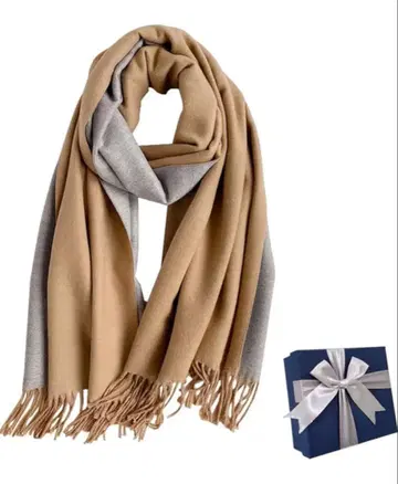 머플러 여성용 캐시미어 터치 양면 사용 스톨 기프트 박스 포함