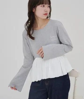 [ umm. ] 자수 로고 이종 소재 벌룬 디스코트 discoat