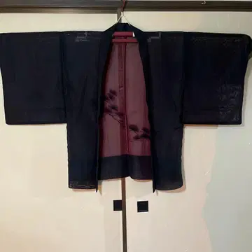 블랙 비침 겉옷 꽃무늬 자수