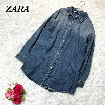 자라 데님 긴팔 셔츠 XS/S 오버 사이즈 그라데이션 캐주얼