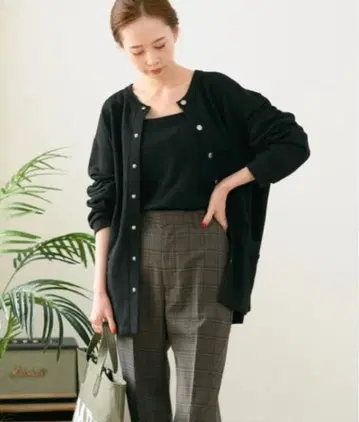 JOURNAL STANDARD 맨투맨 스냅 가디건 블랙