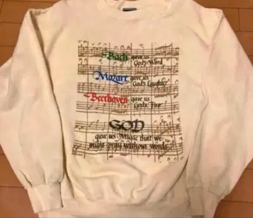 90s USA제 베토벤 모차르트 바흐 악보 맨투맨 구제 의류