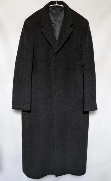 TETE HOMME 울 체스터 코트 다크 그레이 L 구제 의류