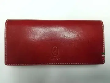 LS222 M 허시파피 럭스 장지갑 빨간색 이탈리아 가죽 천연 가죽