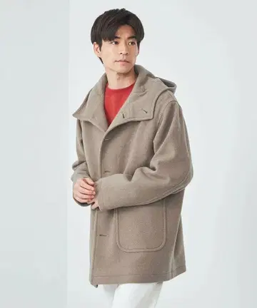 새상품 유나이티드 애로우즈 그린 레이블 소프트 멜톤 후드 부착 코트 L