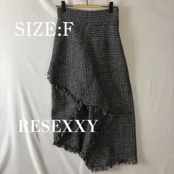새상품급 RESEXXY 비대칭 스커트 하운드투스 프린지 가을/겨울