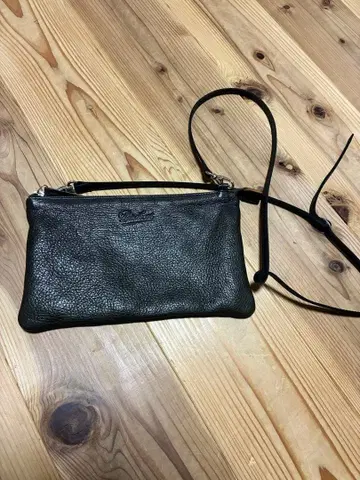 Paraboot 그린 주름 가죽 숄더백