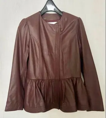 [ CHESTY ] 페플럼 가죽 자켓