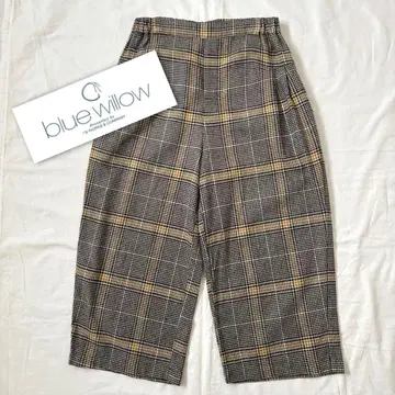 blue willow 블루위로 코튼 린넨 옥스 기모 와이드 팬츠