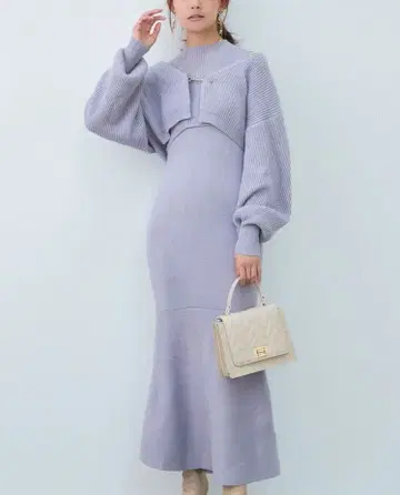 12/14까지 MERCURYDUO 체인부 가디건 세트 니트 원피스