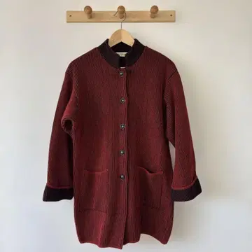 후쿠스케 니트 가디건 가운 레트로 디자인 일본제