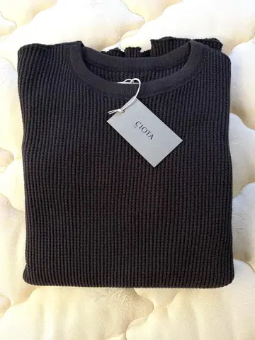 [ 새상품 ] CIOTA 수빈 코튼 투 턱 와플 롱 T셔츠