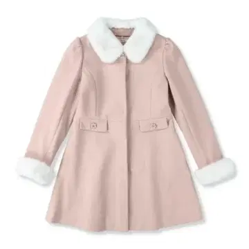 퍼 달린 핑크 A라인 코트