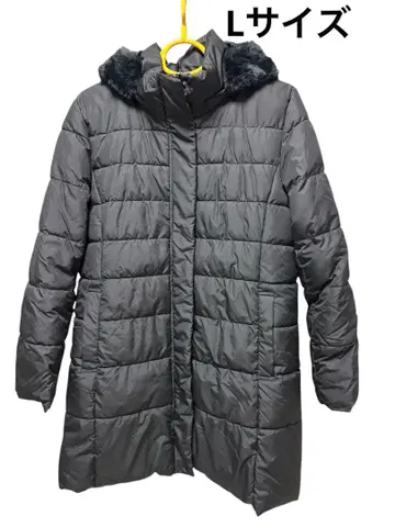 다운 자켓 후드 부착 블랙 L 사이즈