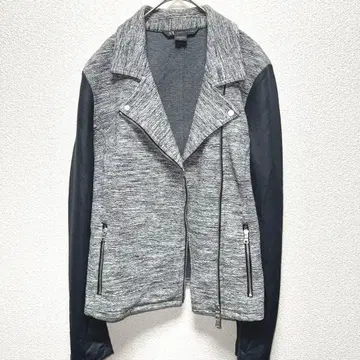 [ 아르마니 익스체인지 ] 라이더 자켓 M 사이즈 그레이 블랙 혼방 소재